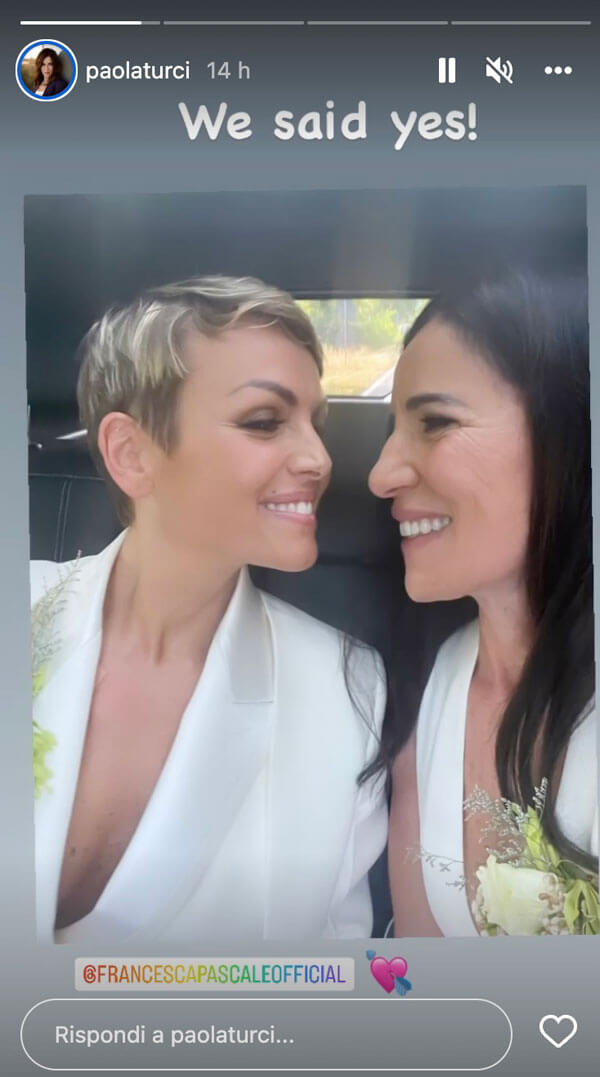 paola turci e francesca pascale matrimonio
