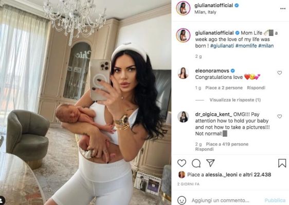Giulia Nati e il figlio Hermes Instagram