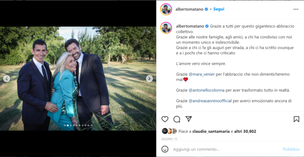 alberto matano matrimonio